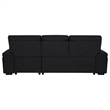Pemberly Row Sleeper Sectional with Speaker and Storage Chaise in Black