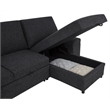 Pemberly Row Sleeper Sectional with Speaker and Storage Chaise in Black