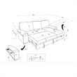 Pemberly Row Sleeper Sectional with Speaker and Storage Chaise in Black
