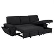 Pemberly Row Sleeper Sectional with Speaker and Storage Chaise in Black
