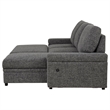 Pemberly Row Sleeper Sectional with Speaker and Storage Chaise in Gray