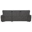 Pemberly Row Sleeper Sectional with Speaker and Storage Chaise in Gray