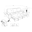 Pemberly Row Sleeper Sectional with Speaker and Storage Chaise in Gray