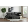 Pemberly Row Sleeper Sectional with Speaker and Storage Chaise in Gray