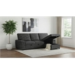 Pemberly Row Sleeper Sectional with Speaker and Storage Chaise in Gray
