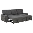 Pemberly Row Sleeper Sectional with Speaker and Storage Chaise in Gray