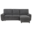 Pemberly Row Sleeper Sectional with Speaker and Storage Chaise in Gray