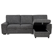 Pemberly Row Sleeper Sectional with Speaker and Storage Chaise in Gray