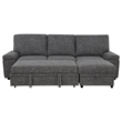 Pemberly Row Sleeper Sectional with Speaker and Storage Chaise in Gray