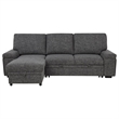 Pemberly Row Sleeper Sectional with Speaker and Storage Chaise in Gray