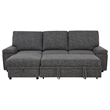 Pemberly Row Sleeper Sectional with Speaker and Storage Chaise in Gray