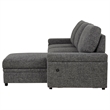 Pemberly Row Sleeper Sectional with Speaker and Storage Chaise in Gray