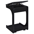 Pemberly Row C-Shaped Lift-Top Sofa Side Table With Casters in Black