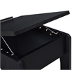 Pemberly Row C-Shaped Lift-Top Sofa Side Table With Casters in Black