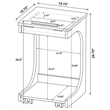 Pemberly Row C-Shaped Lift-Top Sofa Side Table With Casters in Black