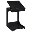 Pemberly Row C-Shaped Lift-Top Sofa Side Table With Casters in Black