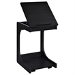 Pemberly Row C-Shaped Lift-Top Sofa Side Table With Casters in Black