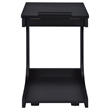Pemberly Row C-Shaped Lift-Top Sofa Side Table With Casters in Black