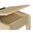 Pemberly Row C-Shaped Lift-Top Sofa Side Table With Casters in Light Oak
