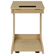 Pemberly Row C-Shaped Lift-Top Sofa Side Table With Casters in Light Oak