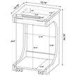 Pemberly Row C-Shaped Lift-Top Sofa Side Table With Casters in Brown