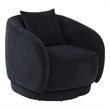 Pemberly Row Chenille Upholstered Swivel Accent Chair in Navy