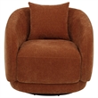 Pemberly Row Chenille Upholstered Swivel Accent Chair in Burnt Orange