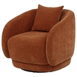 Pemberly Row Chenille Upholstered Swivel Accent Chair in Burnt Orange