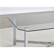 Pemberly Row Tempered Glass Top Metal Base Side End Table in Chrome