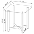 Pemberly Row Tempered Glass Top Metal Base Side End Table in Chrome