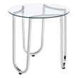 Pemberly Row Tempered Glass Top Metal Frame End Side Table in Chrome