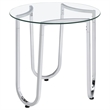 Pemberly Row 3-Piece Tempered Glass Metal Frame Coffee Table Set in Chrome