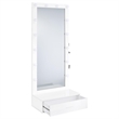 Pemberly Row 1-Drawer Lighted Full-Length Floor Mirror in White High Gloss