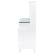 Pemberly Row 5-Drawer Makeup Vanity With LED Mirror in White High Gloss
