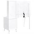 Pemberly Row 5-Drawer Makeup Vanity With LED Mirror in White High Gloss