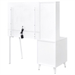 Pemberly Row 5-Drawer Makeup Vanity With LED Mirror in White High Gloss
