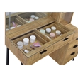 Pemberly Row 5-Drawer Makeup Vanity Table With LED Mirror in Brown