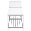 Pemberly Row 1-Drawer Shoe Storage Bench in White High Gloss and Chrome