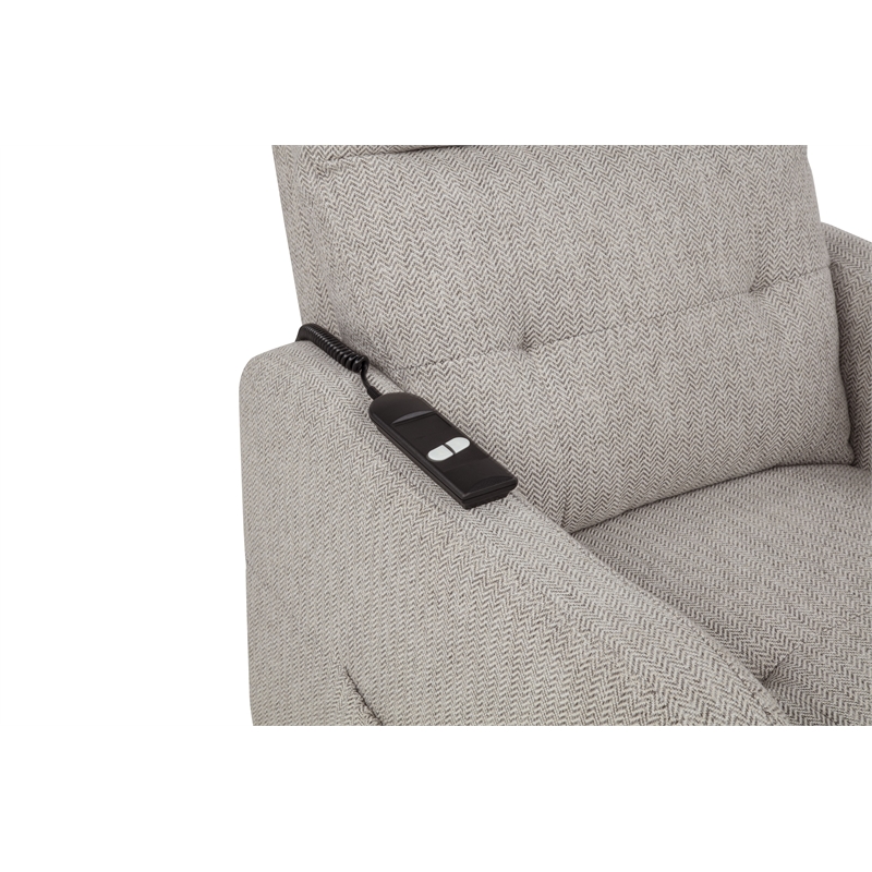 Pemberly Row Upholstered Fabric Power Lift Recliner Chair in Taupe