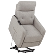 Pemberly Row Upholstered Fabric Power Lift Recliner Chair in Taupe