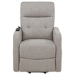 Pemberly Row Upholstered Fabric Power Lift Recliner Chair in Taupe