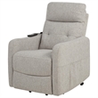 Pemberly Row Upholstered Fabric Power Lift Recliner Chair in Taupe