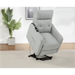 Pemberly Row Upholstered Fabric Power Lift Recliner Chair in Light Gray