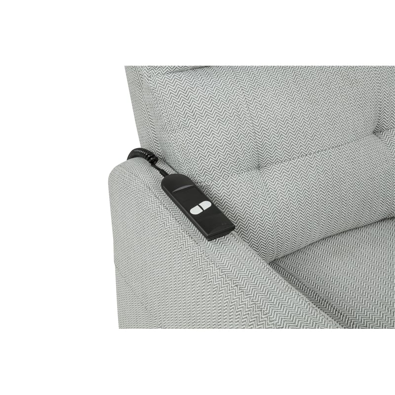 Pemberly Row Upholstered Fabric Power Lift Recliner Chair in Light Gray