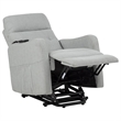 Pemberly Row Upholstered Fabric Power Lift Recliner Chair in Light Gray