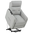 Pemberly Row Upholstered Fabric Power Lift Recliner Chair in Light Gray
