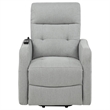 Pemberly Row Upholstered Fabric Power Lift Recliner Chair in Light Gray