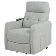 Pemberly Row Upholstered Fabric Power Lift Recliner Chair in Light Gray