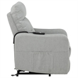 Pemberly Row Upholstered Fabric Power Lift Recliner Chair in Light Gray