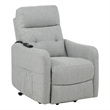 Pemberly Row Upholstered Fabric Power Lift Recliner Chair in Light Gray